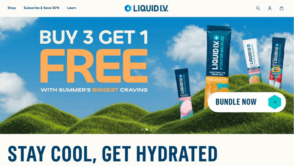 One commonality between how Liquid I.V. sells on its DTC website versus on Amazon is that it offers subscriptions through both. | Image credit: liquid-iv.com