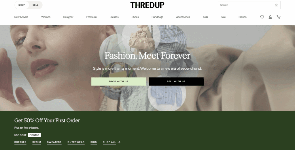 ThredUp rebrand, website | Image credit: ThredUp