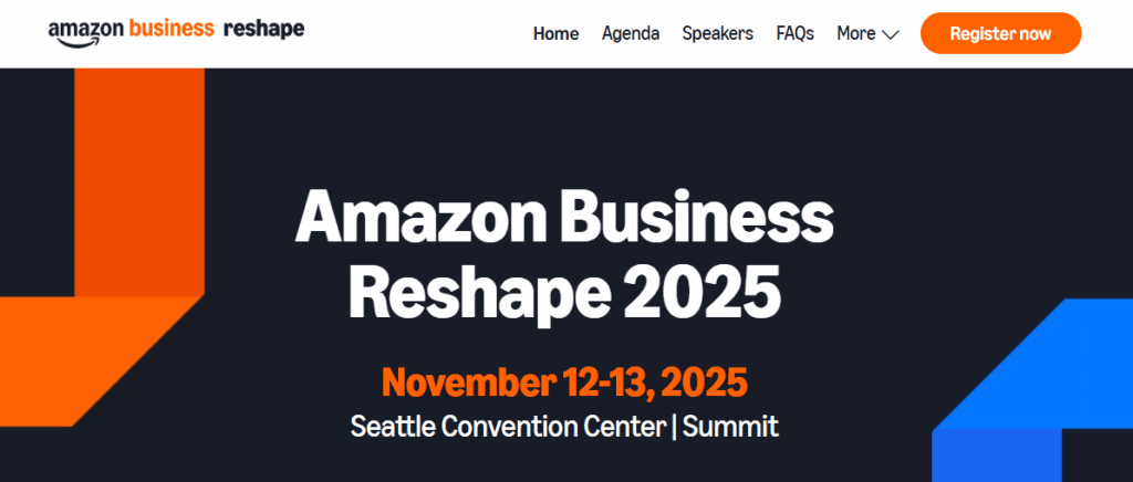Amazon Business’ global vice president described at the Reshape 2025 conference a shift away from manual procurement systems. | Image credit: Amazon Business Reshape 2025 registration page