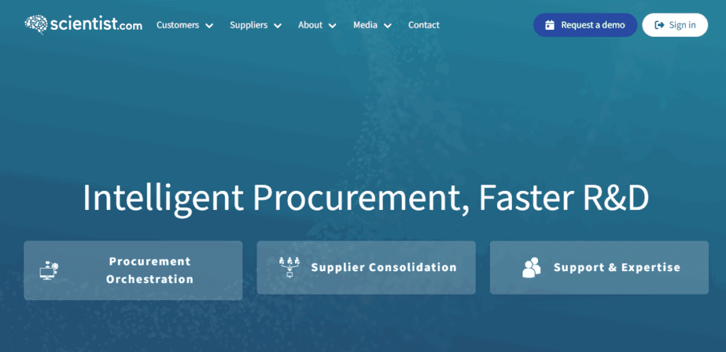 Founded in 2007, Scientist.com operates what it calls an “AI-enabled R&D orchestration platform;” GHO Capital Partners has acquired it. | Image credit: Scientist.com homepage, Nov. 6, 2025